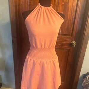 Elegant Peach Halter Dress by Anthropology
